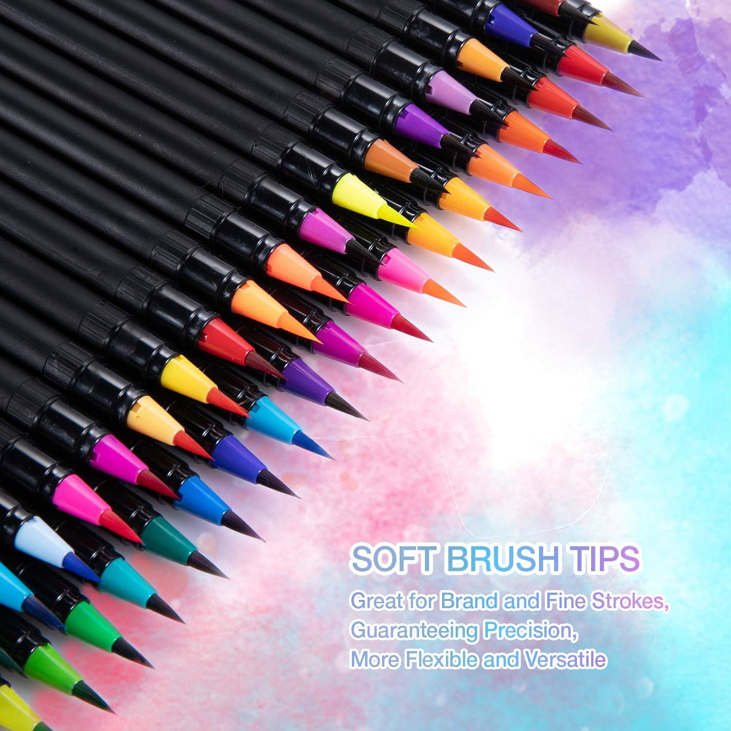 Watercolor Brush Markers Pens Set 48 Colors Water-Based Drawing Marker Brushes W/A Water Coloring Brush Water Soluble for Adult Kids Coloring Books Calligraphy Mother's Day Back to School Gifts: Arts, Crafts & Sewing