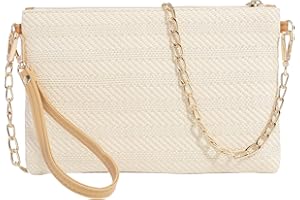 Beurlike Straw Clutch Purses for Women Beach Wristlet Wallet Small Cross body bag for Girls