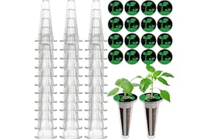 Oliz 50 Pack Hydroponic Grow Baskets with 51PCS Seed Pod Labels Stickers, Replacement Garden DIY Accessories for Most Hydroponic Growing System