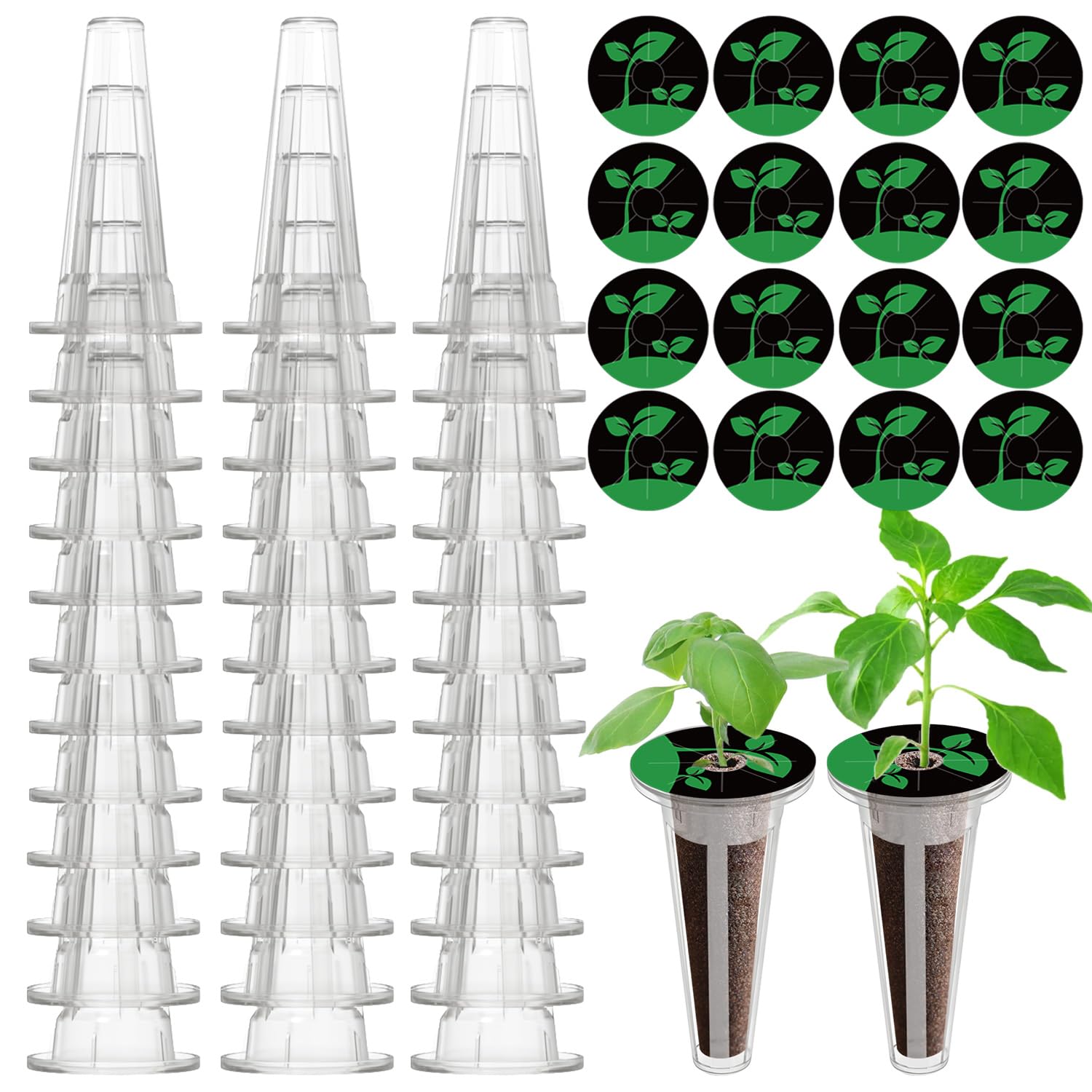 Photo 1 of Oliz 50 Pack Hydroponic Grow Baskets with 51PCS Seed Pod Labels Stickers, Replacement Garden DIY Accessories for Most Hydroponic Growing System