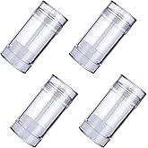 4 Pack 75ml/2.5oz Clear Deodorant Containers Empty Plastic Twist Up Filling Stick Tube Bottom-Fill Deodorant Bottles Refillab