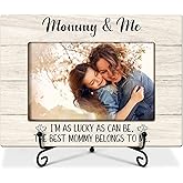 TRKAE Mommy And Me Picture Frame, Mother's Day Picture Frame Wooden Photo Frame Birthday Gifts for Mom Mama Mother, 4x6 Photo Frame For Tabletop Display, Home Office Table Decor -030