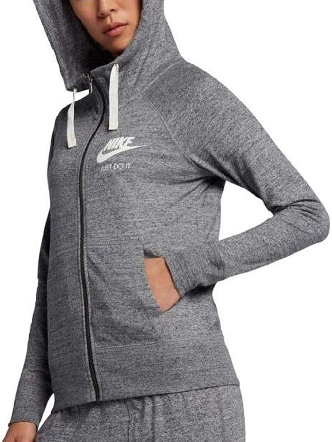 Nike Gym Vintage Women's Sweatshirt Hoodie, 883729091, Carbon Heather