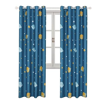 Kids Blackout Curtains For Boy S Bedroom Eyelet Thermal Insulated