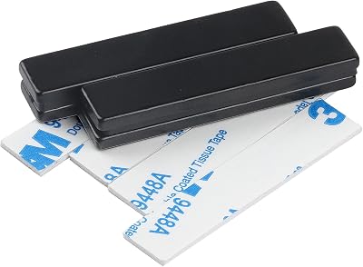 4 Pcs Neodymium Bar Magnets 50x10x3mm with Adhesive Strips Black