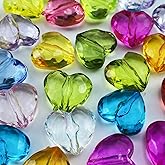 YHYPOCI 50pcs Acrylic Heart Beads 20mm Heart Shape Loose Bead for Making Bracelet Necklace Jewelry Making Craft(Mix Colors)