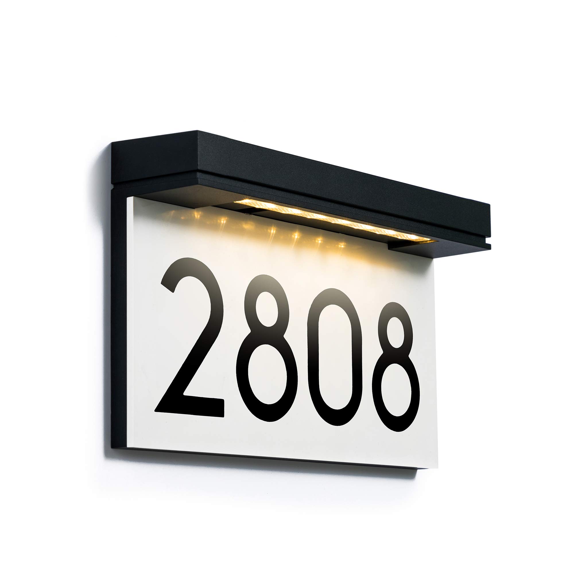 Photo 1 of Address Plaques for House Solar Powered, House Number for Outside, LED Address Sign Outdoor Waterproof 3000K Warm White