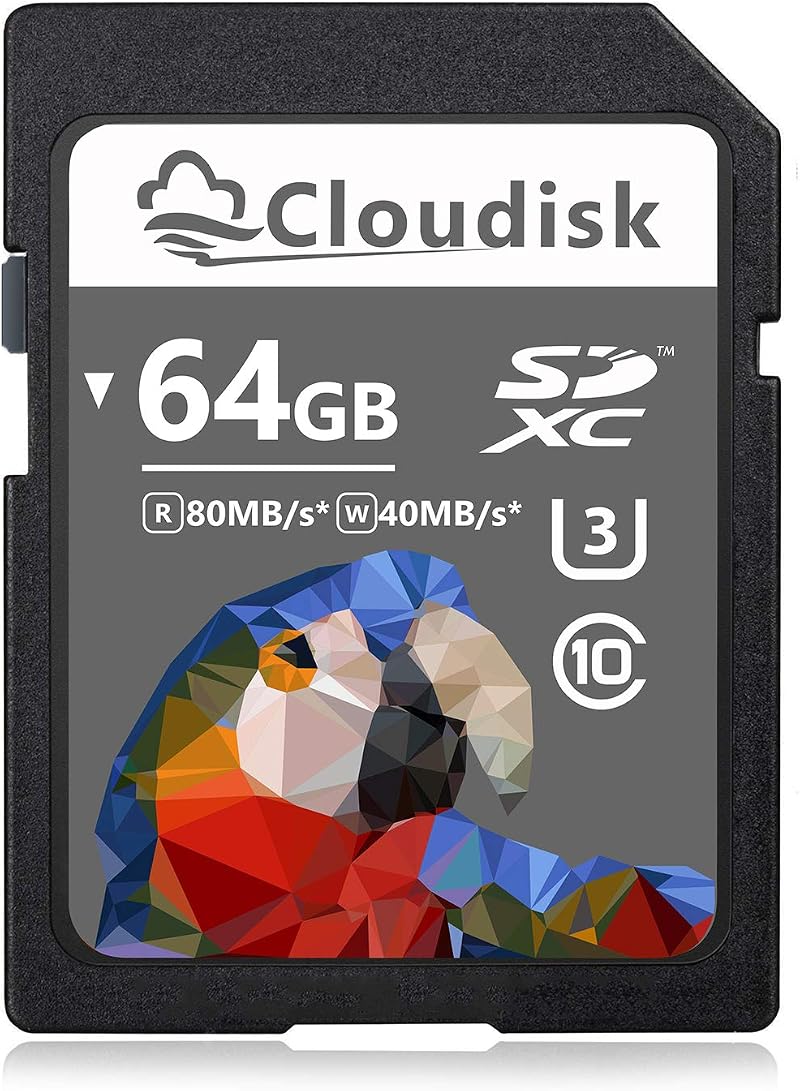 Cloudisk 64GB SD Card for Digital Cameras - High Resolution RAW JPEG