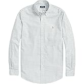 POLO RALPH LAUREN Men's Long Sleeve Oxford Button Down Shirt (XL, CheckerdGrey)