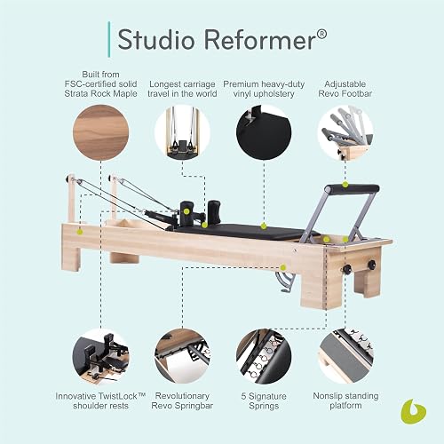 Studio Reformer with Revo Footbar, Balanced Body Pilates Reformer Machine | Studio-grade Pilates equipment built for home gym or professional studio use.