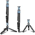 SIRUI P-325FS Monopod with Feet, 55" Carbon Fiber Monopod for Cameras, Professional Lightweight Travel Monopod, Max Load 22lbs, 360° Panorama, 5-Section, Quick Release Plate