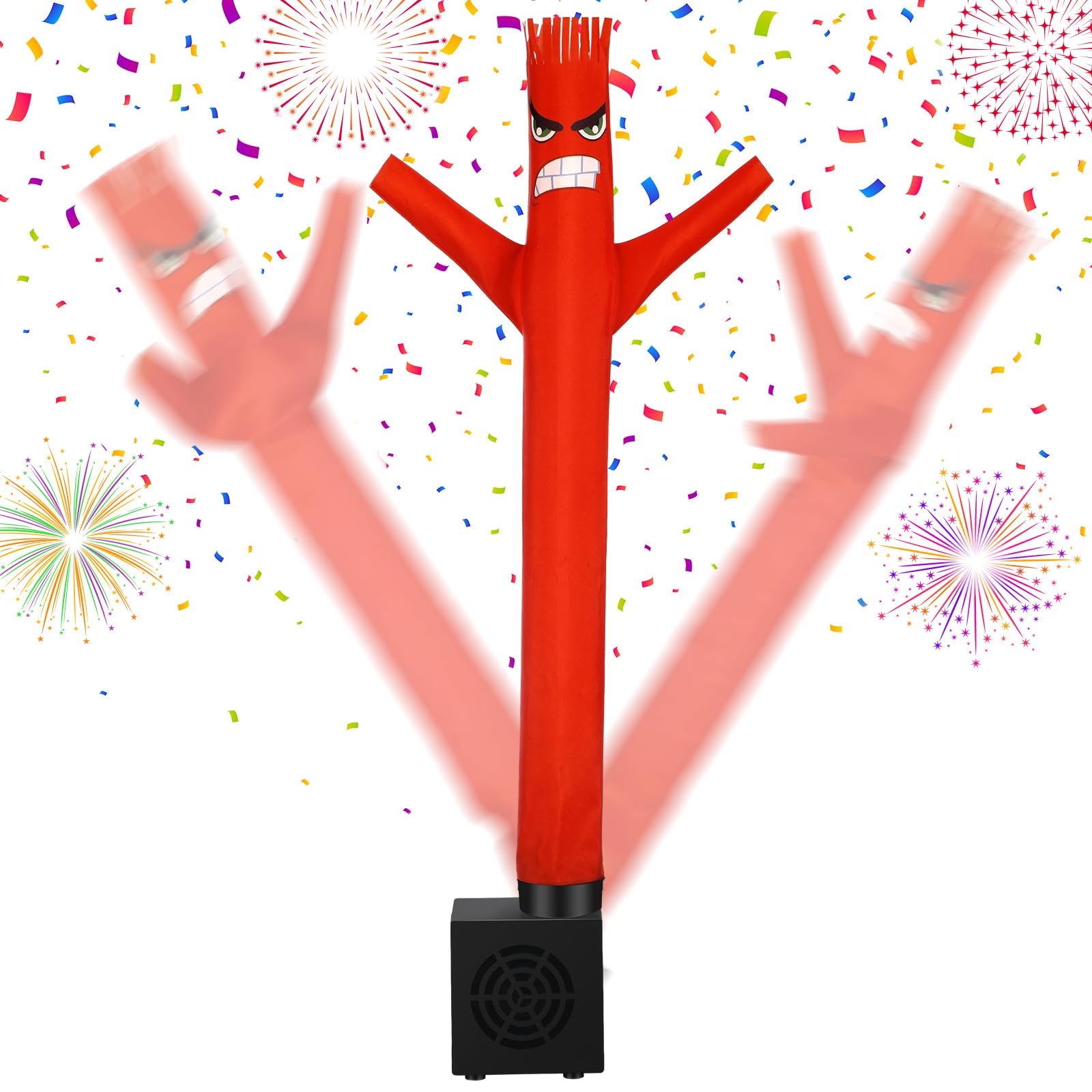 Photo 1 of Poen Mini Wacky Waving Inflatable Tube Guy for Kids Gift with Blower Gag Inflatable Tube Man Birthday Desktop Decor Dancing Blow up Man for Office Party Decor(Anger)