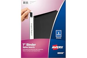 Binder Spine Inserts, Laser/Inkjet, Fits 1" Binders, White