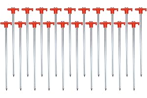 Yesland 20 Pack Tent Stake Heavy Duty, 9-7/8 Inch Galvanized Non-Rust Camping Family Tent Pop Up Canopy Stakes