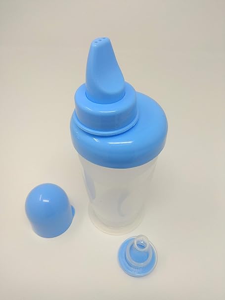 T4G Cute Baby Sipper Bottle for Kids - Interchangeable Nipple - 0% BPA - Food Grade Hygienic Odorless Virgin Plastic (Exclusive Baby Care Product) (Blue)
