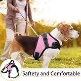 FYY Dog Harness No Pull Breathable Adjustable Reflective Vest Pink M-L view 2