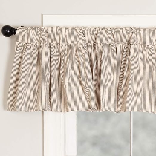 Amazon Com Piper Classics Sara S Ticking Ruffled Valance Curtain