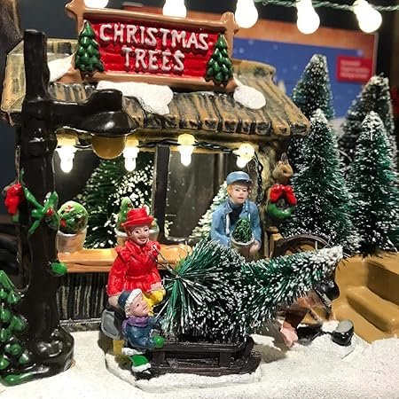 Vendita Alberi Di Natale.Scena Vendita Di Alberi Di Natale 18cm Amazon It Casa E Cucina