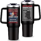 Gooddooes Papa Tumbler Gifts For Fathers Day for Papa Gift from Grandkids Grandpa Present from Granddaughter Grandson - 40oz Funny Tumbler Dad Cup - Birthday Gifts Thank You Christmas Gift for Dad