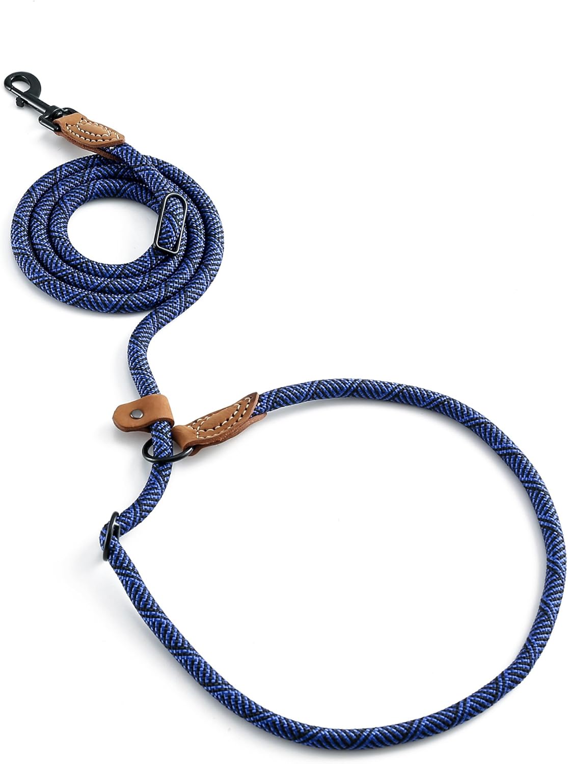 Mile High Life Hands Free Leather Tailor Handle Mountain Climbing Dog Rope 6FT Leash with Heavy Duty Metal Sturdy Clasp (Blue) - Image 5