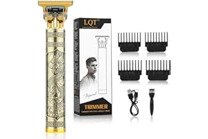 LQT Professional Hair Trimmer for Men, Beard Trimmer Hair Clippers for Men, Hair Clippers with 4 Limit Combs, Cordless Rechargeable Hair Trimmer Metal Body Cutting Grooming Kit