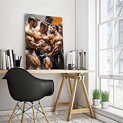 HMLZSJ Nude Muscle Male Torso Portrait Art Gay