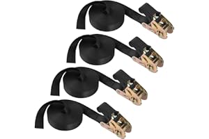 Endless Ratchet Tie Down Straps Hookless Heavy Duty Cargo Tie Downs Sturdy Nylon Black Strap Down Ratcheting Securing Straps 