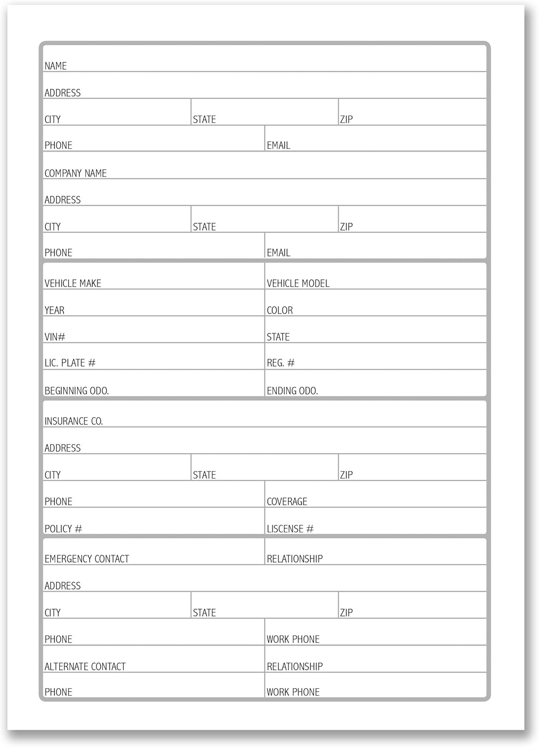 BookFactory Mileage Log Book/Auto Mileage Expense Record Notebook for Taxes - 126 Pages - 5" X 7" Wire-O (LOG-126-57CW-A(Mileage)) : Office Products