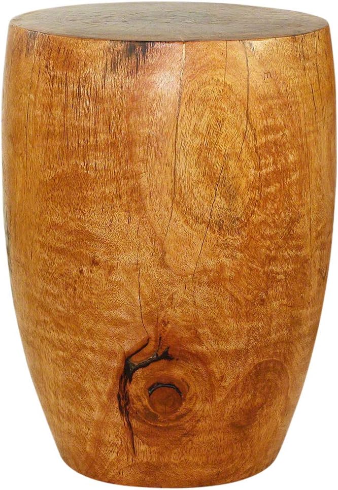 Haussmann Mango Wood Merlot End Table 15 in D x 20 in High Oak Oil