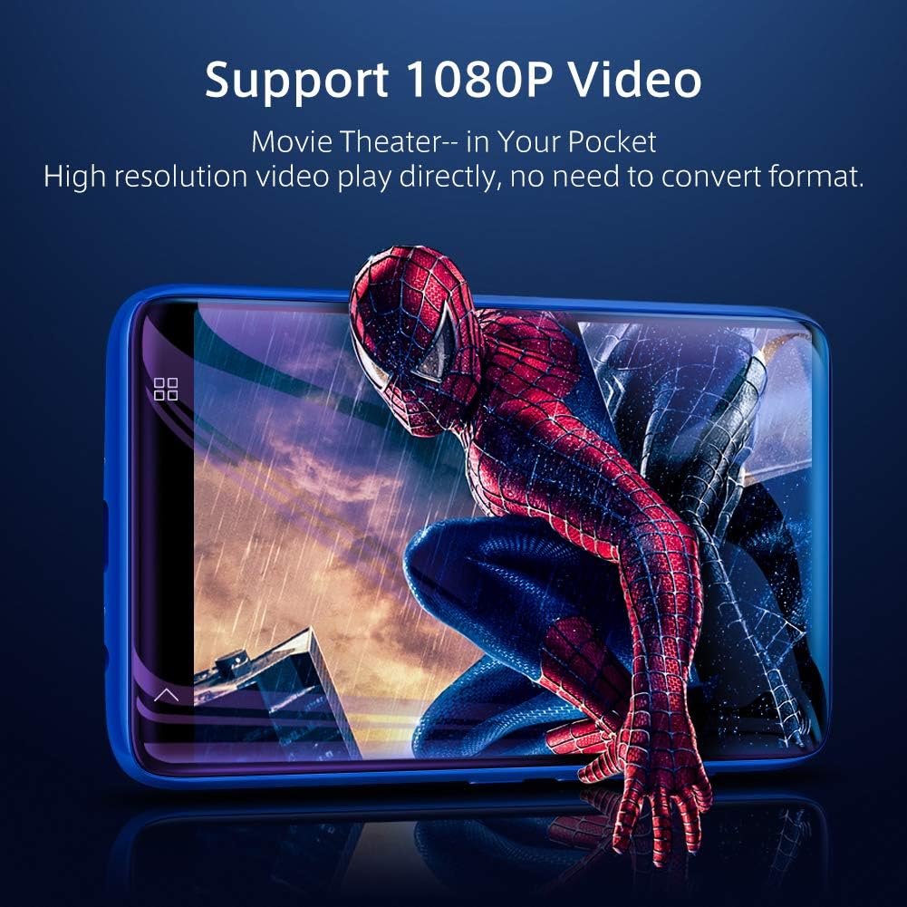 TIMMKOO MP3 Player with Bluetooth, 4.0" Full TouchScreen Mp4 Mp3 Player with Speaker, 8GB Portable HiFi Sound Mp3 Music Player with FM Radio, Voice Recorder, E-book, Supports up to 128GB TF Card Black: Electronics
