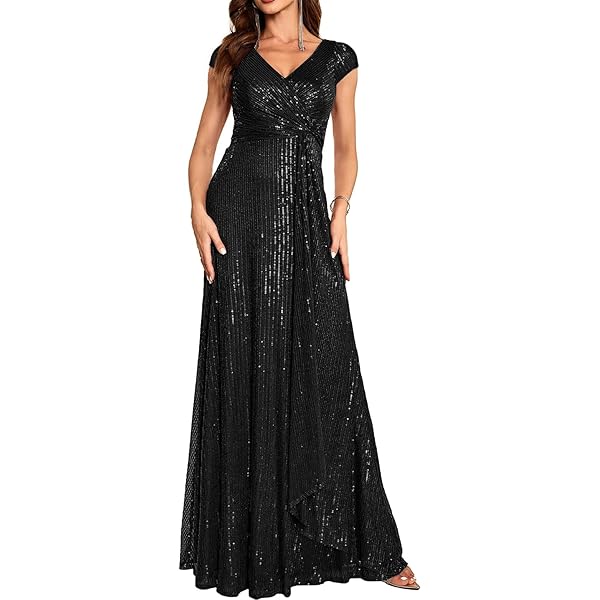 amazon black and gold prom dresses Gold Rhinestones Black Sequined Trumpet Prom Dress