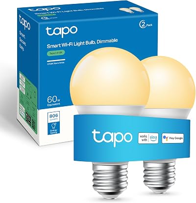 Tapo L510E E27 Smart Bulb 2-Pack Dimmable WiFi Alexa Google Voice Control 8.3W