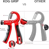 KDG Hand Grip Strengthener 2 Pack Adjustable 5-60KG Forearm Exerciser Red view 3