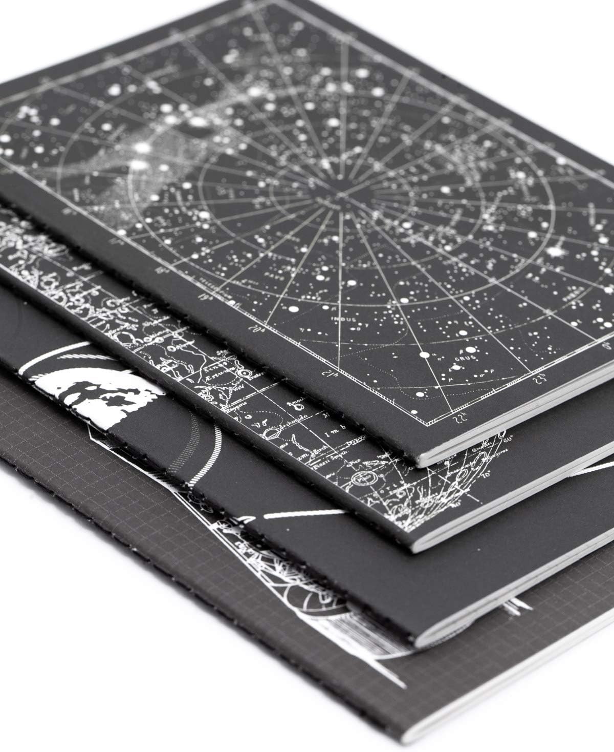 Cognitive Surplus Lunar Landing - Space Exploration Notebooks. (4-pack, Blank, Grid, Lined, Dot, 100% Recycled)