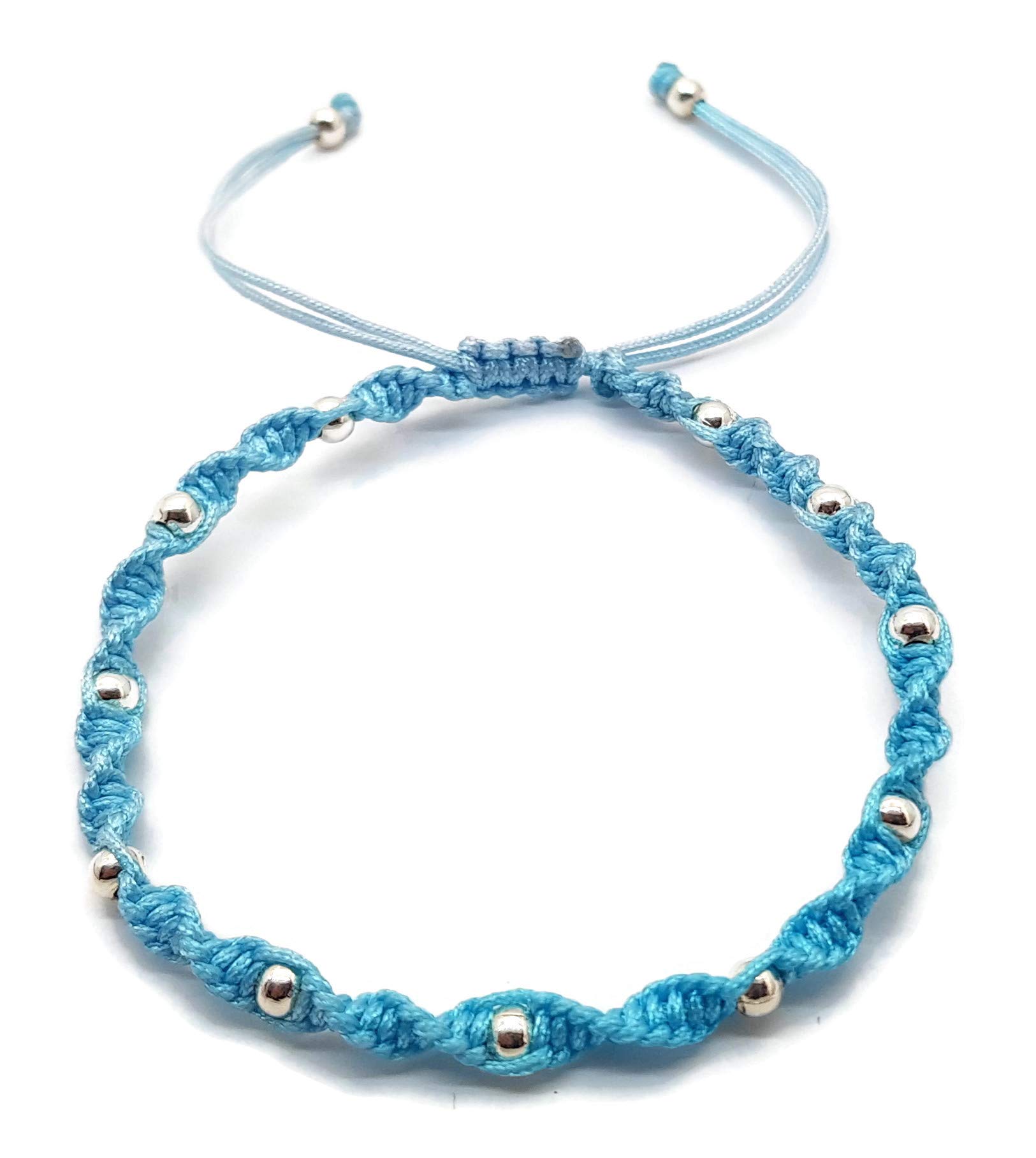 MYSTIC JEWELS - Colorful Thread Kabbalah Bracelet with Balls, Amulet, Evil Eye Protection, Good Luck, 9 inch, Metal Free, N / A