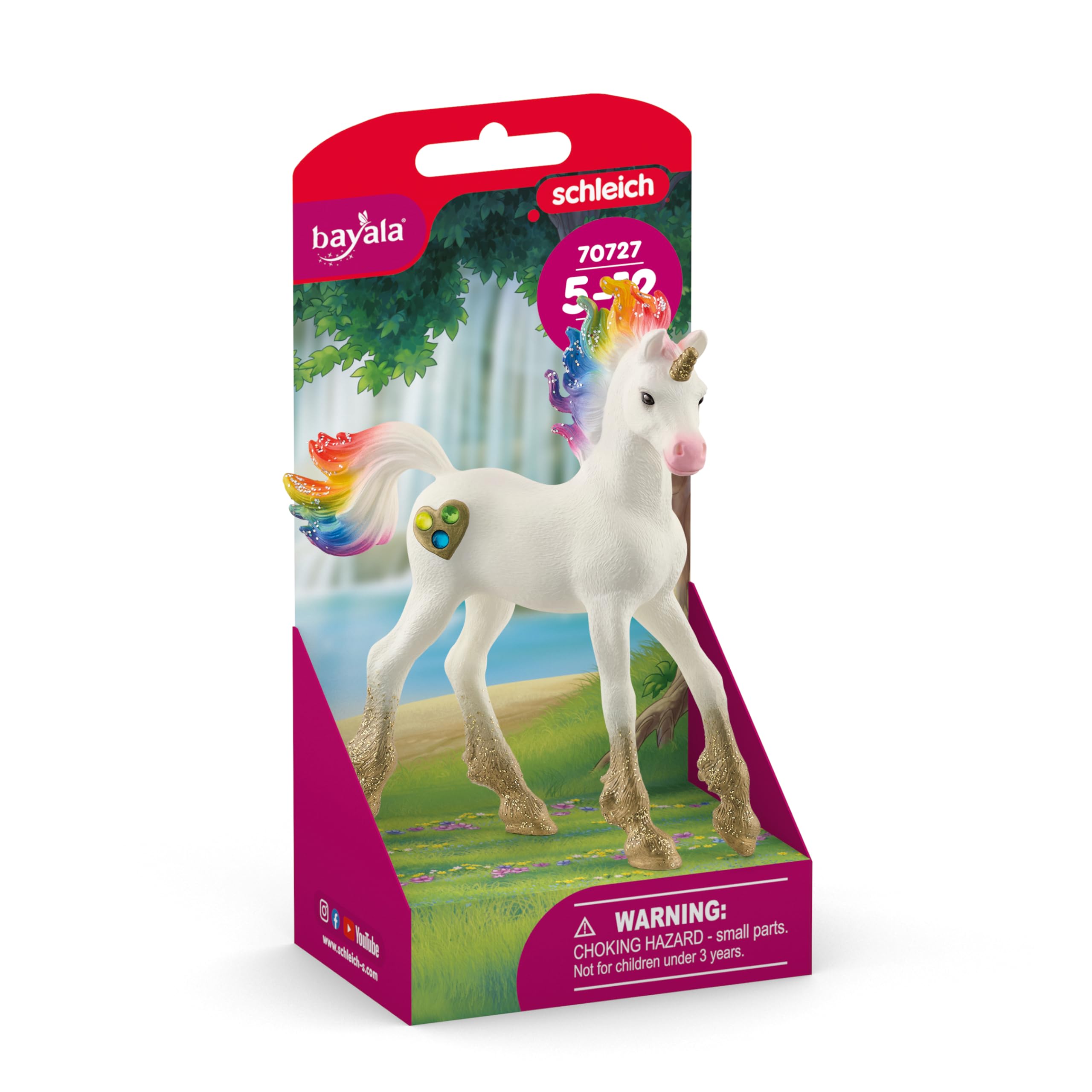 SCHLEICH 70727 Rainbow Love Unicorn Foal bayala Toy Figurine for children aged 5-12 Years