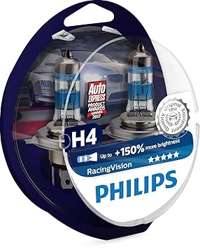 Philips RacingVision +150% H4 Scheinwerferlampe 12342RVS2, Doppelset