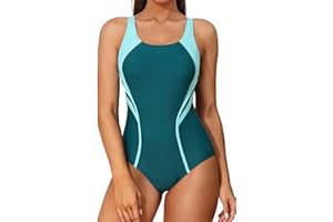 beautyin Women's Athletic One Piece Swimsuits Tummy Control Bathing Suits Slimming Sports Swimwear