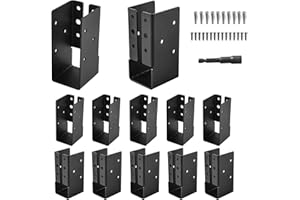 AXWHYS Concealed Joist Hangers, 12 Pcs of 2"x4" Outdoor Trim Concealed Flanges, Q235B Steel Powder Coated Concealed Mount Joist Hangers for 2"x4" Beam Swing…