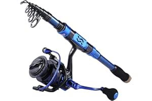 Sougayilang Fishing Rod Reel Combinations, 24 Ton Carbon Fiber, Portable Telescopic Fishing Rod Spinning Reels for Travel Saltwater Freshwater Fishing Gifts for People