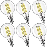 FLSNT 60W Equivalent LED Globe Candelabra Bulbs, Dimmable G16.5 LED E12 Chandelier Light Bulbs, 550LM, CRI90, 5.5W, AC 120V, 