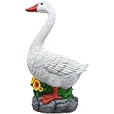 Clerodendrum Joyful Porch Goose Statue Cygnus, Big Resin Garden Lawn Yard Décor, Sculpture, 20 inches High Figurine, Duck, Indoor and Outdoor, by GGTown TM