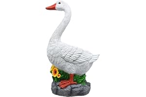 Clerodendrum Joyful Porch Goose Statue Cygnus, Big Resin Garden Lawn Yard Décor, Sculpture, 20 inches High Figurine, Duck, Indoor and Outdoor, by GGTown TM