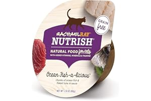 Rachael Ray Nutrish Natural Wet Cat Food with Added Vitamins, Minerals & Taurine, Ocean Fish-A-Licious Recipe, 2.8 Ounce Cup (Pack of 12), Grain Free