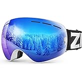 ZIONOR X Ski Goggles - OTG Snowboard Goggles Detachable Lens for Men Women Adult