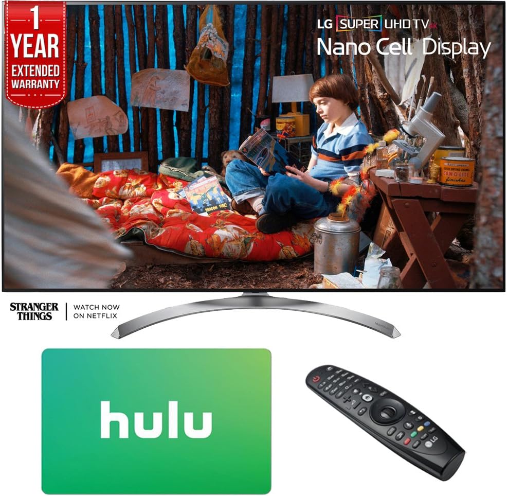 LG 55SJ8500-55-inch Super UHD 4K HDR Smart LED TV (2017 Model) w/Hulu $25 Gift Card + 1 Year Extended Warranty