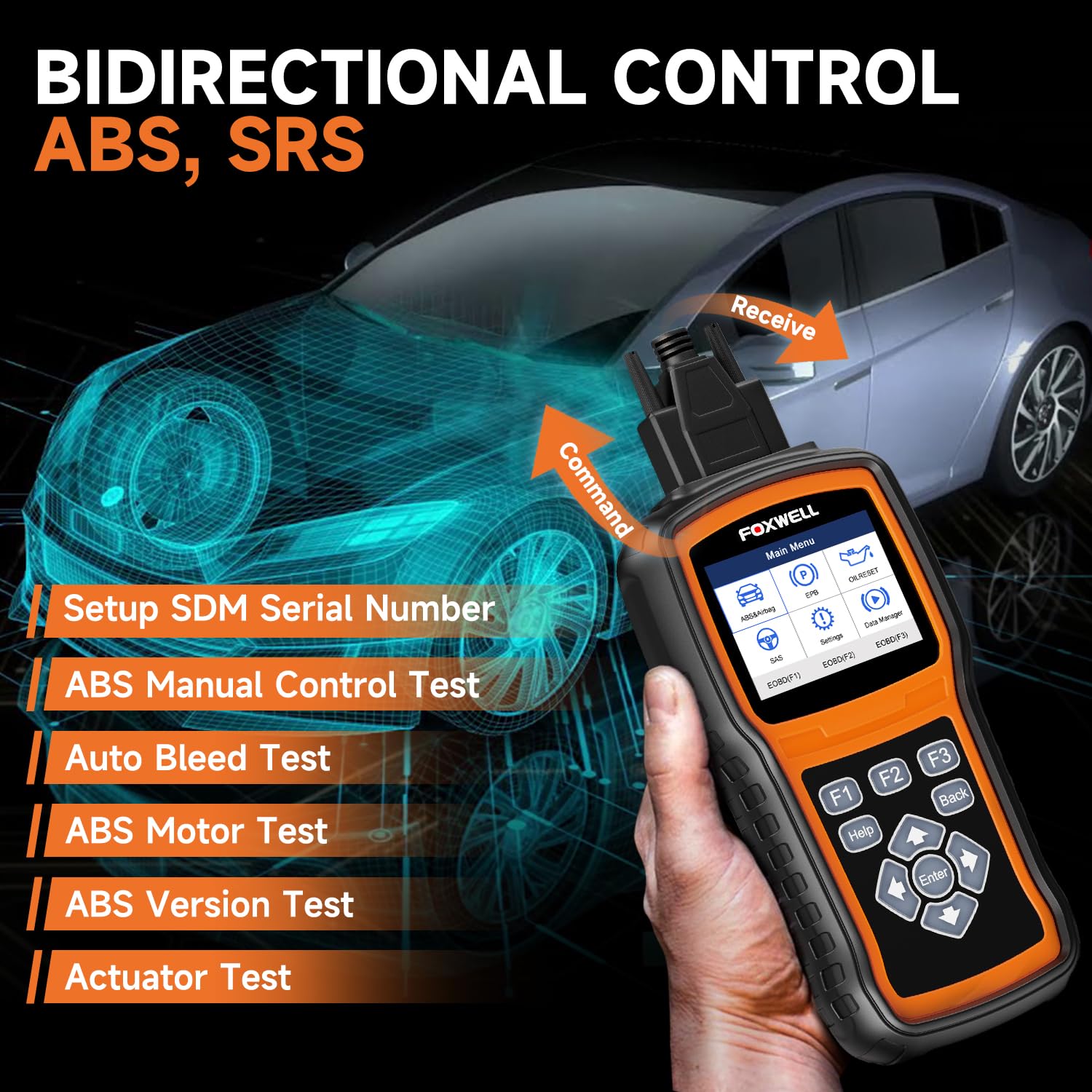FOXWELL NT630 Plus OBD2 Scanner with ABS Auto Bleed ABS SRS/Airbag OBD2