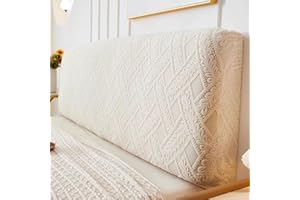 CSYBYW Jacquard Headboard Slipcover,Headboard Covers for Twin Full Queen King Size Bed,All Inclusive Bed Head Protector Cover for Bedroom Decor(Beige,220cm/86.6in)