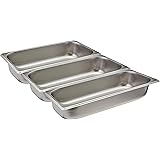 Tiger Chef Third Size Stainless Steel Steam Table Water Pan, Food Pan For Food Warmer Buffet Server for Parties, Restaurants,