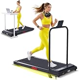 HaHbHc Walking Pad with Handle Bar Incline, Treadmill for Home Small | 2026 Upgrade Compact Under Desk Treadmil for Exercising, Portable Mini Walking Pad Treadmill with Incline, 0.6-7.6MPH, 350LBS